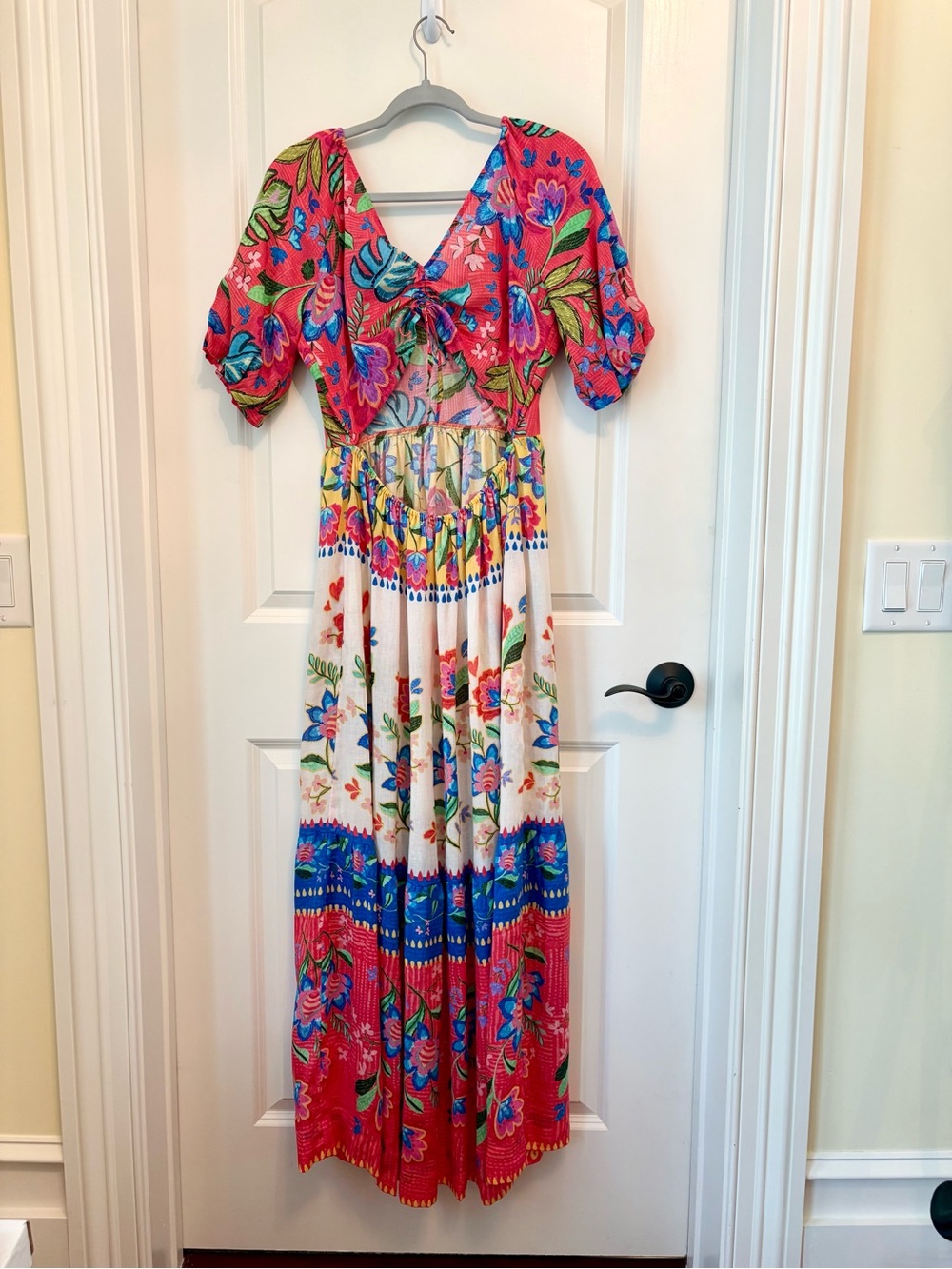 Johnny Was Bohemian Aris Mixed Floral Cutout Back Maxi Dress Medium - Picture 4 of 11